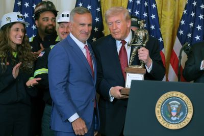 Trump receives shiny trophy as he’s named ‘Undisputed Champion of Beautiful Clean Coal’ by mining executives at White House