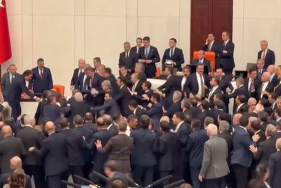 Mass brawl erupts in parliament as controversial new minister is sworn in