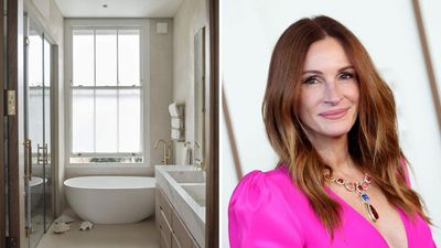 If You’re Going to Have a Neutral Bathroom, You Need to Design It Like Julia Roberts – Her Textured Styling Is Boutique Hotel Worthy