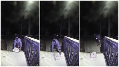 Instacart delivery man leaves birthday cake on a porch, but the cake undelivered itself and ran away, no kidding