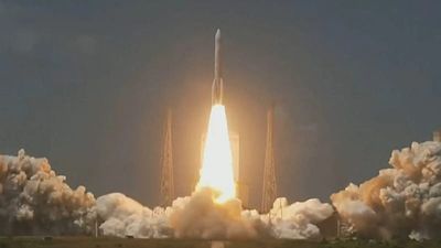 Europe's flagship Ariane 6 rocket launches with 32 satellites for Amazon Leo network