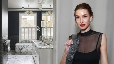 I Thought an All-Marble Scheme Would be Overkill in a Small Bathroom, But Whitney Port Shows How to Make it Feel Beautifully Balanced