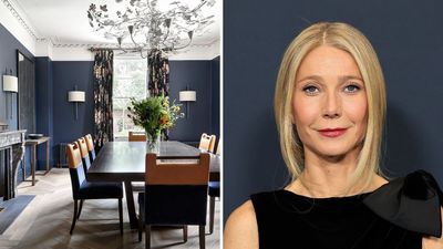 You Might Have Overlooked the Statement Lighting in Gwyneth Paltrow's Dramatic Dining Room, but its Subtle Beauty Frames the Space Flawlessly
