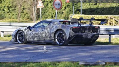 Hardcore Ferrari Spied Looking Like A Race Car For The Road