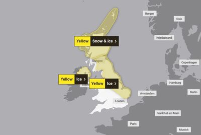Snow and ice warnings issued for UK as London rain finally relents
