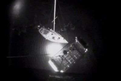 Shipwrecked sailor and his dog airlifted to safety after crashing into rocks