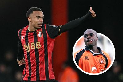 'Dad showed me videos of his goals to show off, we talk about matches as soon as the referee has blown the final whistle. He shares his feelings, I share mine, sometimes we don’t agree!' Bournemouth star Eli Junior Kroupi on his famous footballing father