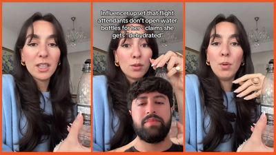 Entitled influencer demands flight attendant open water bottle for her, worries ‘what if I broke my wrists?’