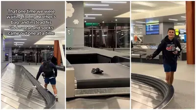 Man awaits his luggage at the conveyer belt in Pittsburgh but sees his underwear and socks coming out one by one: ‘IM CRYING’