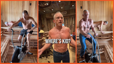 ‘Make America Gay Again’: Topless and sweaty RFK Jr and Kid Rock join forces to create the gayest workout video ever