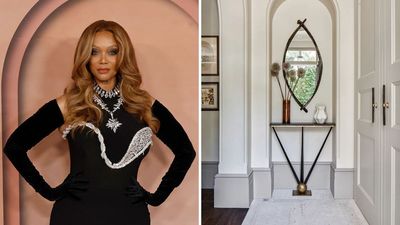 Tyra Banks Transforms a Simple White Entryway with Two Antique Mirrors – The Result is a Parisian Chic Masterpiece