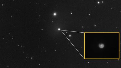 City-size, cold-volcano comet transforms into a glowing 'snail shell' after major explosive outburst
