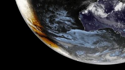 See the moon's shadow darken Antarctica in epic satellite imagery of the Feb. 17 solar eclipse (video)