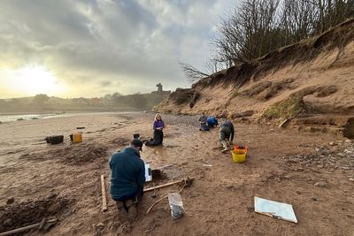 2,000-year-old footprints discovered on beach after storms
