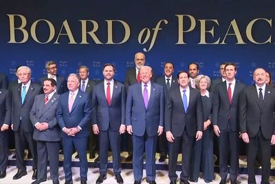 Trump asks Board of Peace members about Guns n Roses during photo op