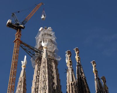 ‘A joyful day’: final piece of Sagrada Familia’s central tower put in place