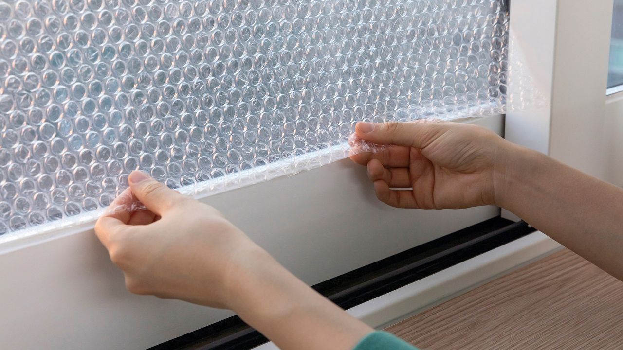 Window Screen Wraps People are sticking bubble wrap to their windows to…