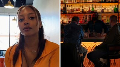 ‘Chivalry is so dead’: Women forced to share seat at crowded bar after 3 men hog up the chairs for over an hour