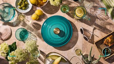 Le Creuset's new 'Bleu Riviera' is a Mediterranean-inspired shade made for summer living