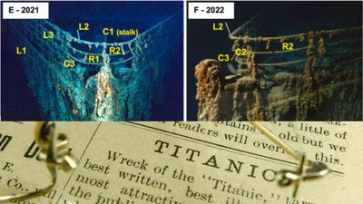 Marine life recorded 3,800 metres deep on Titanic in the North Atlantic