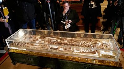 Sacred bones: Thousands of pilgrims flock to see historic remains of St Francis of Assisi