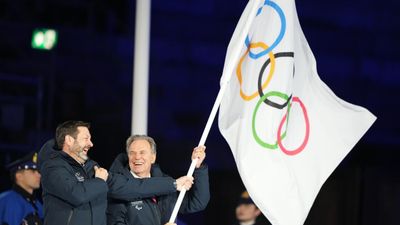 France receives Olympic flag for 2030 Winter Games, as Milan-Cortina closes