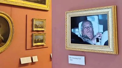 Andrew Mountbatten-Windsor arrest photo put on display in the Louvre by activists