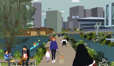 Floating water park including lido and sauna planned for Royal Docks in east London