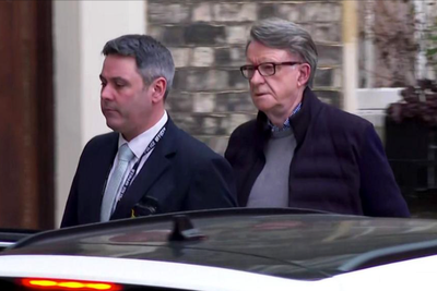 Peter Mandelson led from London home by police after arrest on suspicion of misconduct in public office