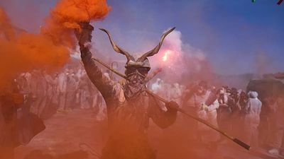 Flour war paints Greek town Galaxidi in colour for clean Monday