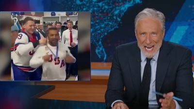 Jon Stewart Calls Hockey's Year 'Super Weird' and Questions Kash Patel's Role After Olympic Party