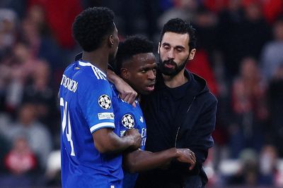 Real Madrid boss urges Uefa to seize opportunity to ‘fight against racism’ in Vinicius Jr case