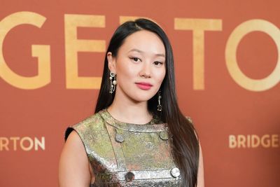 Yerin Ha wows crowd in metallic dress at special Bridgerton screening
