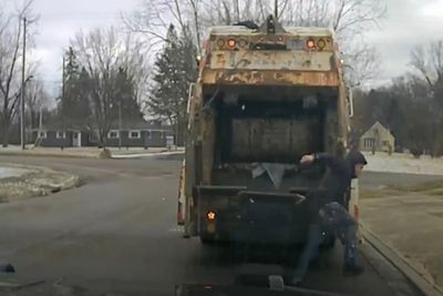 Ohio sanitation worker surprised to find police suspect in trash can