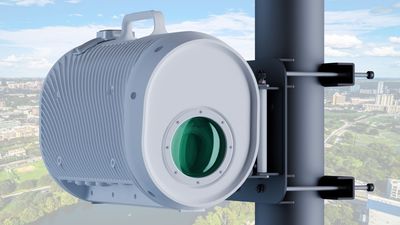 Optical device beams data at speeds up to 25 Gbps via light, up to 25 kilometer range with ultra-low latency — Taara Beam uses silicon photonics technology, device about as big as a shoebox