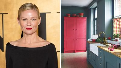 Kirsten Dunst's Dark Kitchen Cabinet, Countertop, and Tile Combination is Surprisingly Rich and Sumptuous – it's a Masterclass in Layered Luxe