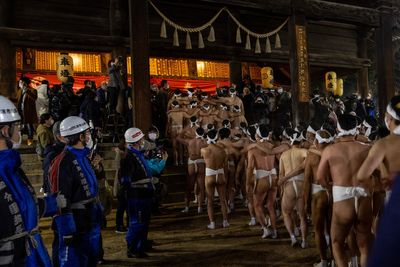 Three men hospitalised after crowd crush at Japan’s 500-year-old ‘naked festival’