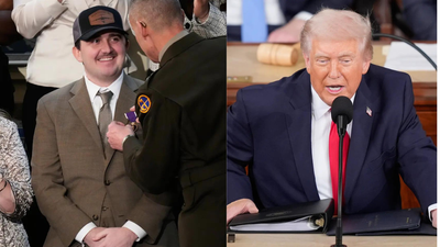 Donald Trump awards 'purple heart' to national guard members shot in DC