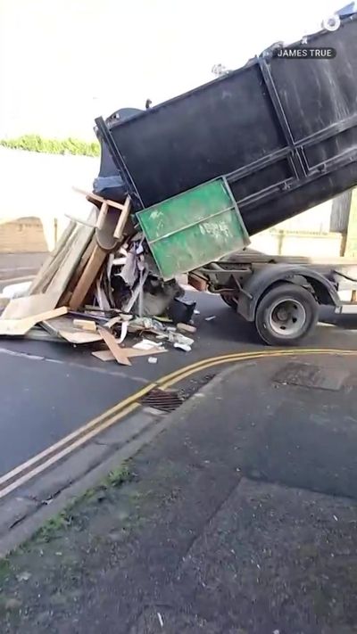 Moment 'brazen' fly-tipper filmed dumping pile of rubbish on London street featured in Pulp's Common People