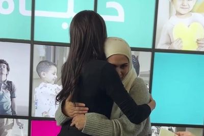 Meghan Markle hugs tearful mother of cancer patient on Middle East trip