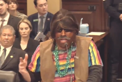 Outrage as far-right agitator in brownface allowed to testify before lawmakers on immigration
