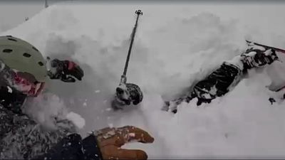 Dramatic rescue: Skier pulled alive from deep snow in California