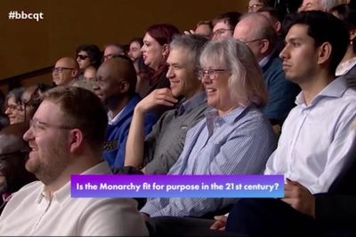 Fiona Bruce draws laughs from Question Time audience after stopping debate to make Andrew comment