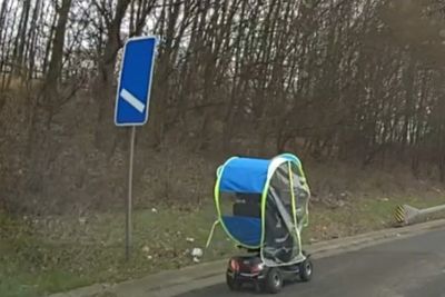 Man in his 70s seen using mobility scooter on motorway before police rush in