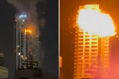 Suspected Iranian drone strike hits high-rise building in Bahrain