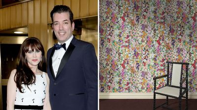 Wallpaper is Back – Zooey Deschanchel and Jonathan Scott's Entryway Shows The Decorating Secret for Making Bold Prints Elevated, Not Overwhelming