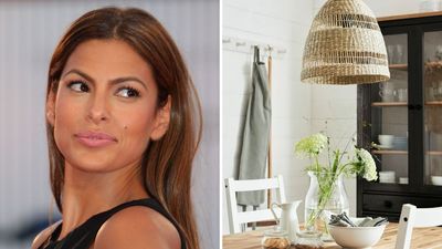 Wait – There's a Rattan Pendant Hidden at IKEA That's Genuinely Identical To The One In Eva Mendes And Ryan Gosling's Kitchen