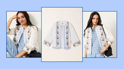 An embroidered jacket is a must for the spring months, and this patterned design is my favourite of the season so far