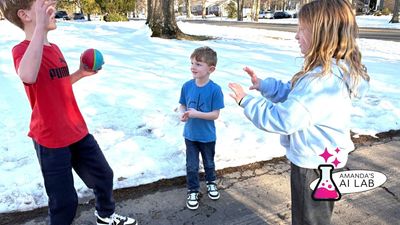 I tested the Ball2 smart ball during a snowstorm — and it got all three of my kids playing together