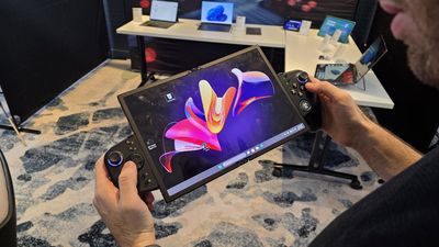 Lenovo's Legion Go Fold-able gaming handheld concept has four screen modes, also works as a small laptop — POLED display unfolds from 7.7 to 11.6 inches